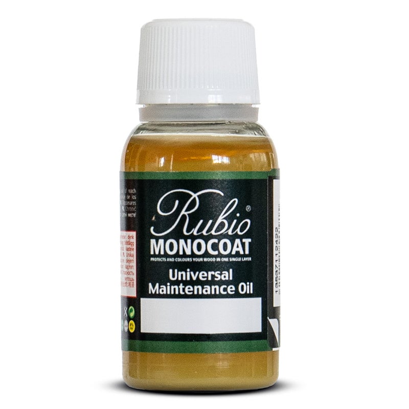 Rubio Monocoat Universal Maintenance Oil, 40 ft - White | Satin Sheen Enhancement & Protection for Indoor Wood Floor & Wooden Furniture Surfaces Treated with Oil Plus 2C | 20 Milliliter Sample - Image 1